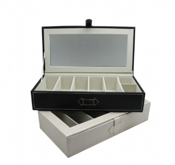 PU Leather Jewelry Display Box Lockable cosmetic storage box